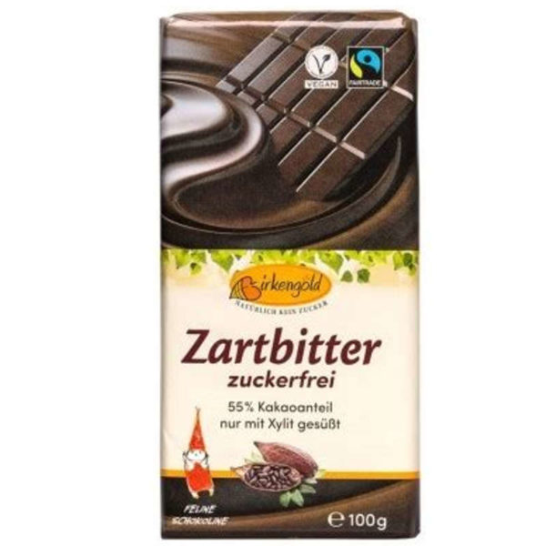 Birkengold zuckerfreie Zartbitterschokolade