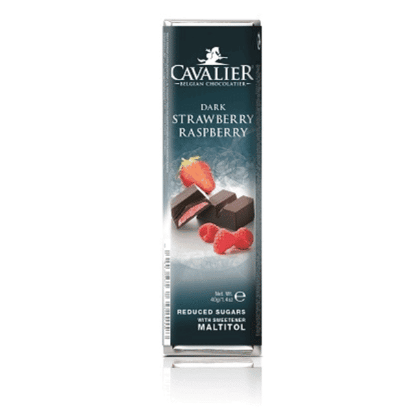 Cavalier zuckerfreier Erdbeer Himbeer Riegel