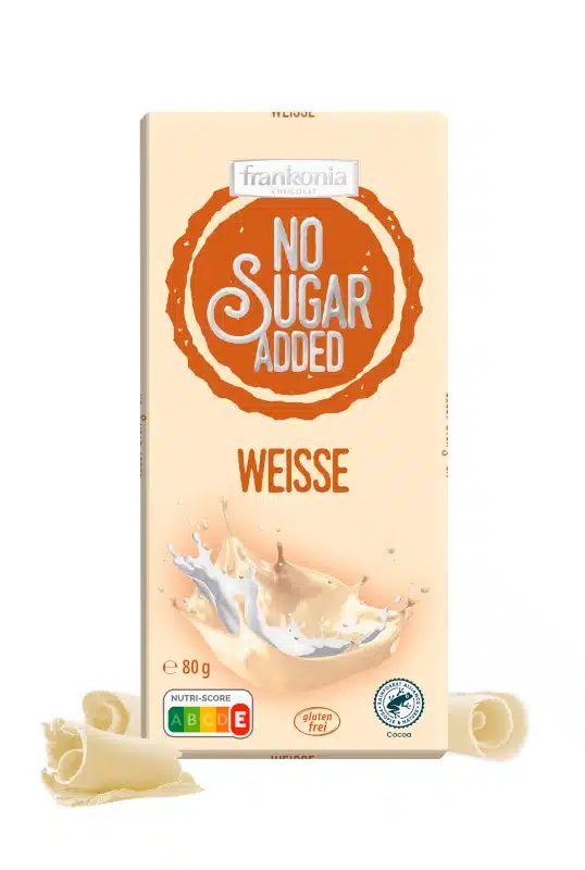 Frankonia Weisse Schokolade zuckerfrei no added sugar ohne Zuckerzusatz sugarfree