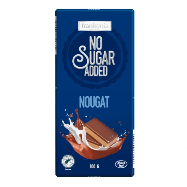 Frankonia Nougat Tafelschokolade ohne Zuckerzusatz zuckerfreie Schokolade