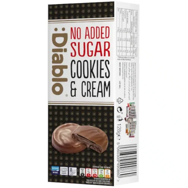 Diablo dunkle Kekse mit Browniefüllung zuckerfrei sugarfree cookies gesund naschen no added sugar Diabetikerlebensmittel keto low carb weniger Kalorien abnehmen