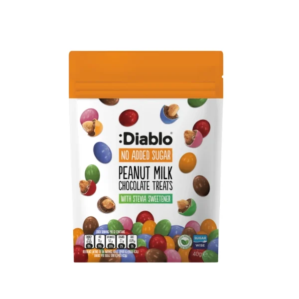 Diablo bunte Milk Chocolate Peanuts Diablo zuckerfreie Milchschokoalde bunte Erdnüsse MM ohne Zuckerzusatz