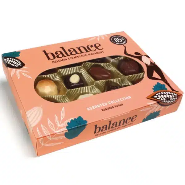 Balance Pralinen feine Auswahl 145 g ohne Zucker zuckerfrei gemischte Pralinen feinste belgische Schokolade