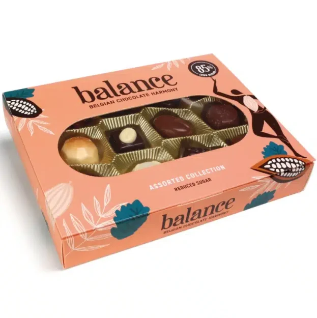 Balance Pralinen feine Auswahl 145 g ohne Zucker zuckerfrei gemischte Pralinen feinste belgische Schokolade