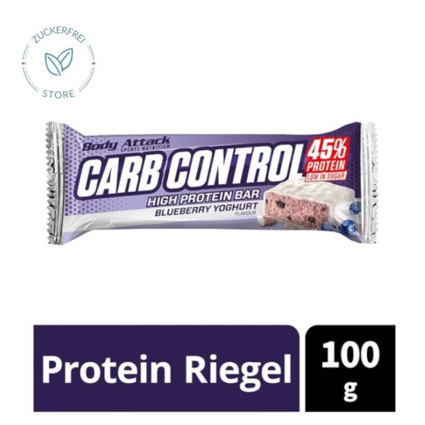 Body Attack Carb control zuckerfreier Proteinriegel ohne Zuckerzusatz Blueberry Yoghurt