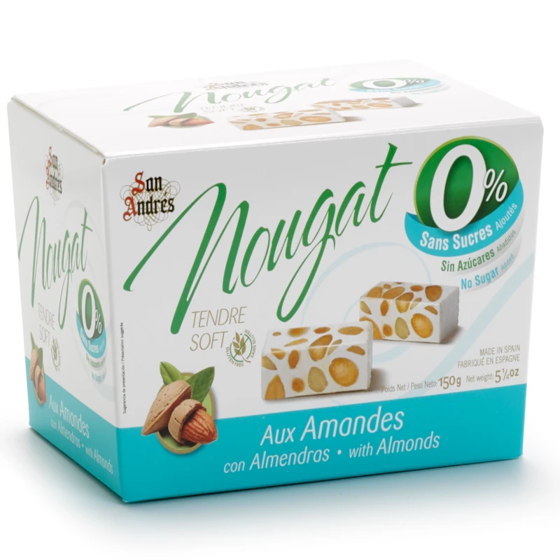 Weisser Nougat ohne Zuckerzusatz zuckerfreier Nougat aus Spanien