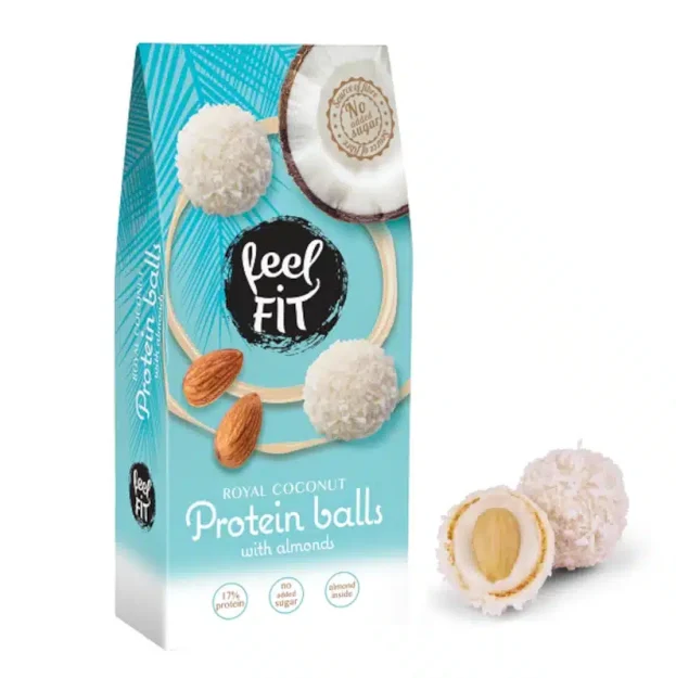 Feel Fit Kokos Mandel Kugeln mit Mandel zuckerfrei ohne Zucker diabetikergeeignet low carb Süßigkeit