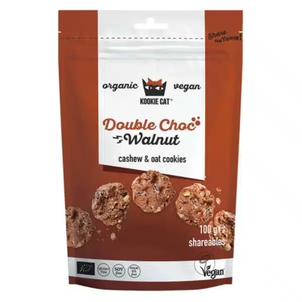 Kookie Cat Double Choc Walnut zuckerfrei bio vegan glutenfreie zuckerfreie Kekse ohne Zucker