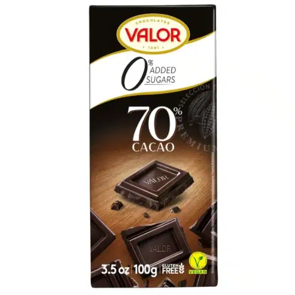 Valor zuckerfreie Zartbitter Schokolade ohne Zucker no sugar added low carb