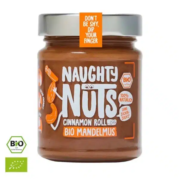 Naughty Nuts Bio Mandelmus Zimtschnecke Aufstrich Frühstück zuckerfrei ohne Zucker no sugar added sugarfreeeu