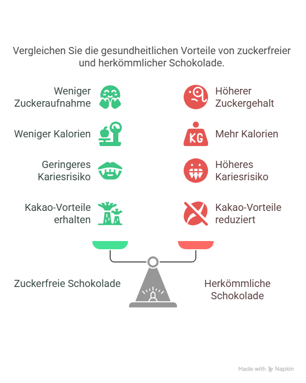 Ist zuckerfreie Schokolade gesund Blutzuckerverlauf nach Genuss von Schokolade Vergleich Milchschokolade dunkle Schokolade zuckerfreie Schokolade ohne Zuckerzusatz no added sugar
