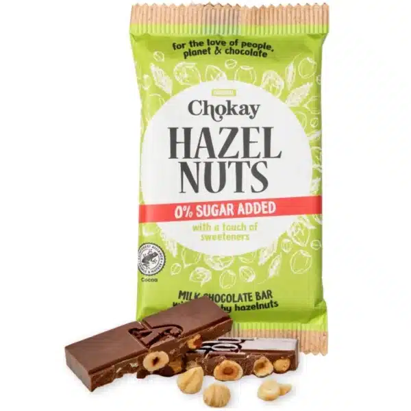 Chokay Haselnuss zuckerfreie Schokolade sugarfree no added sugar diabetikerlebensmittel gesund naschen kalorien sparen