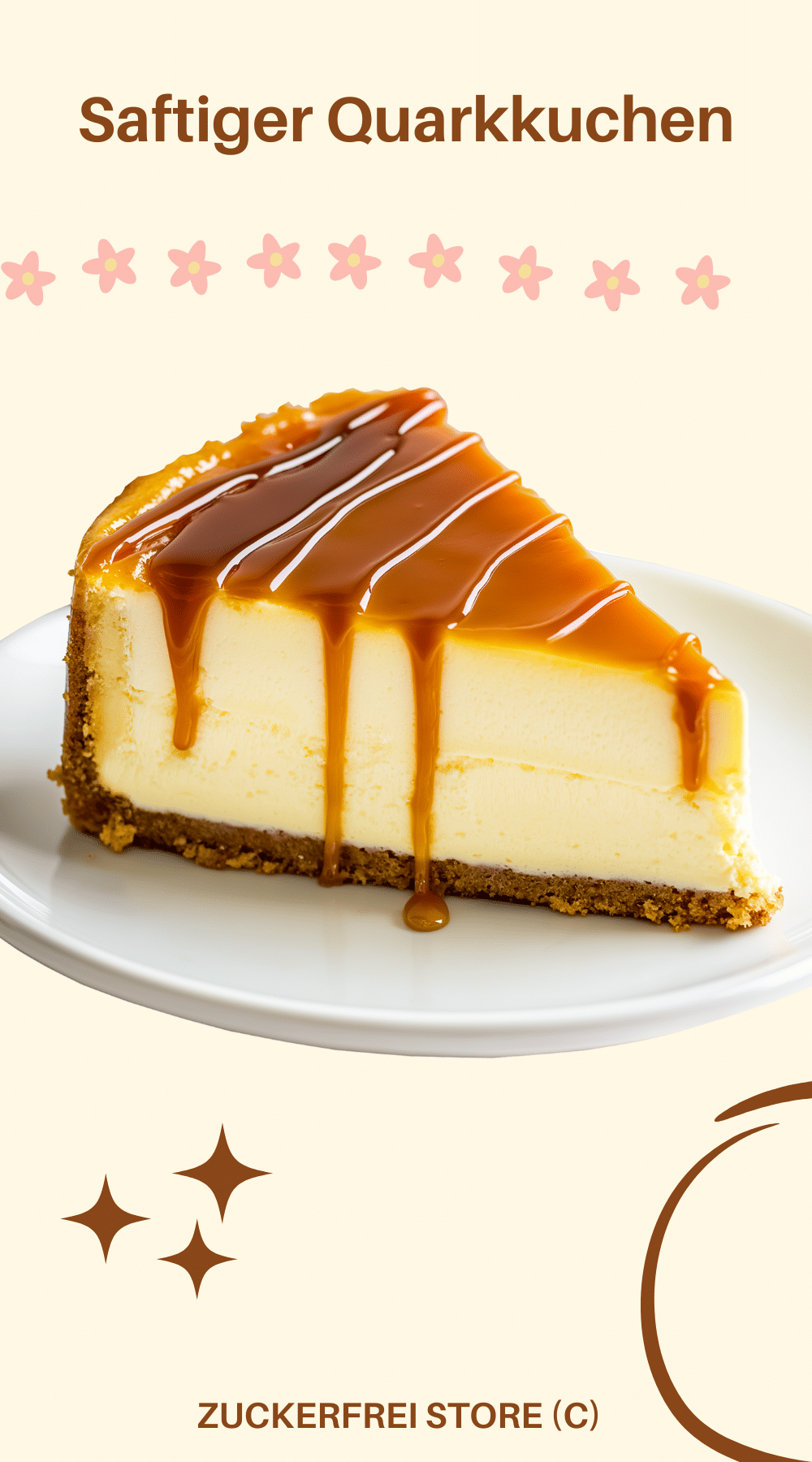Zuckerarmer Cheesecake Quarkkuchen zuckerfreier Kuchen keto Diabetikerlebensmittel low carb Kalorien sparen abnehmen