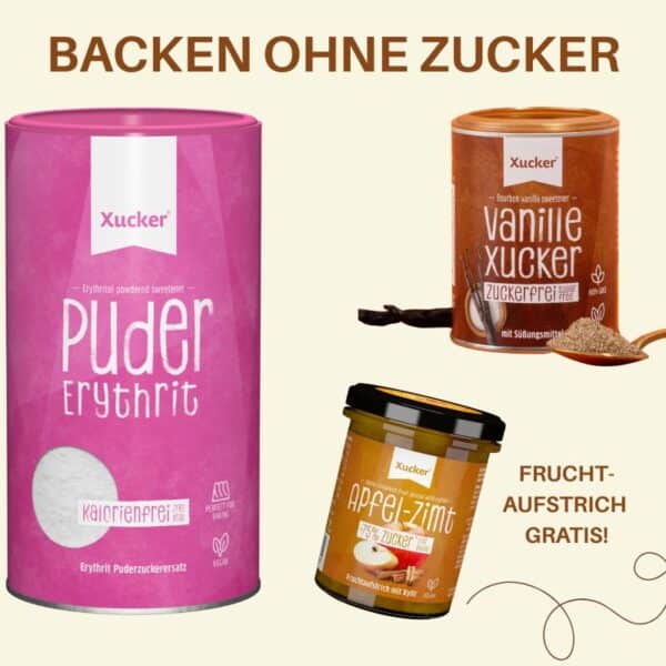Backen ohne Zuckerzusatz Set zuckerfreies Gebäck Kekse Kuchen gesund backen Diabetikerlebensmittel kalorien sparen