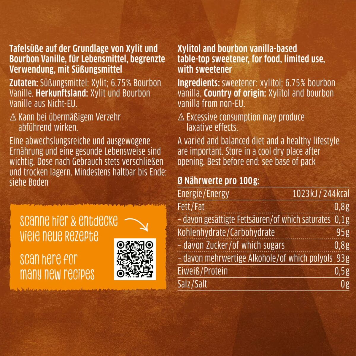 vanillexucker zuckerfrei diabetikerlebensmittel gesunde ernährung abnehmen kalorien reduzieren adipositas no added sugar